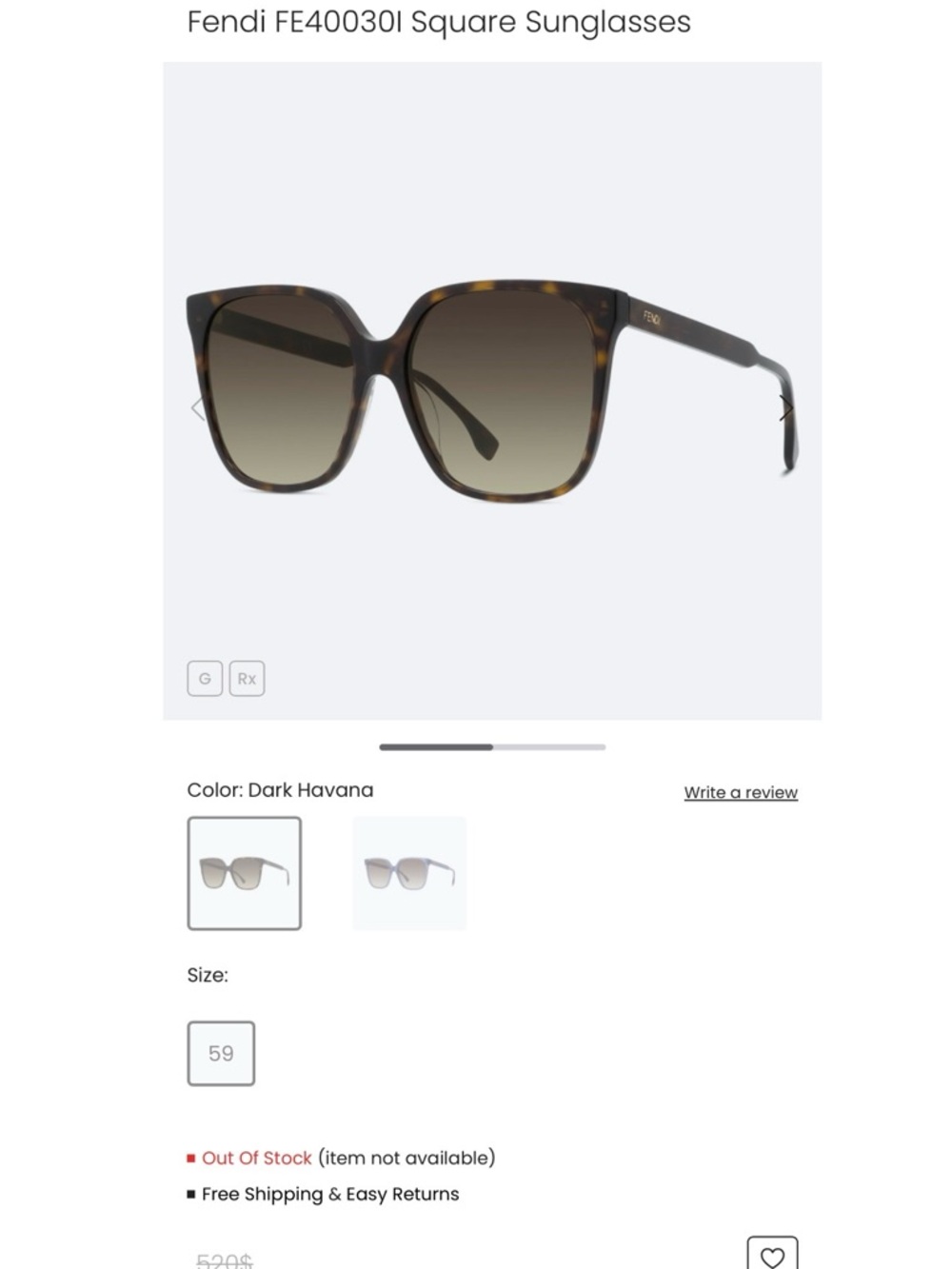Fendi Havana Cat-Eye Sunglasses